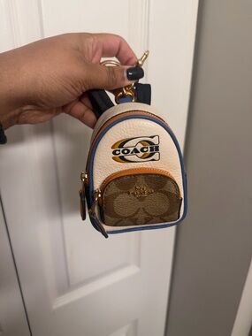 Coach Mini Backpack Charm Keychain - White, Brown, Blue, Orange